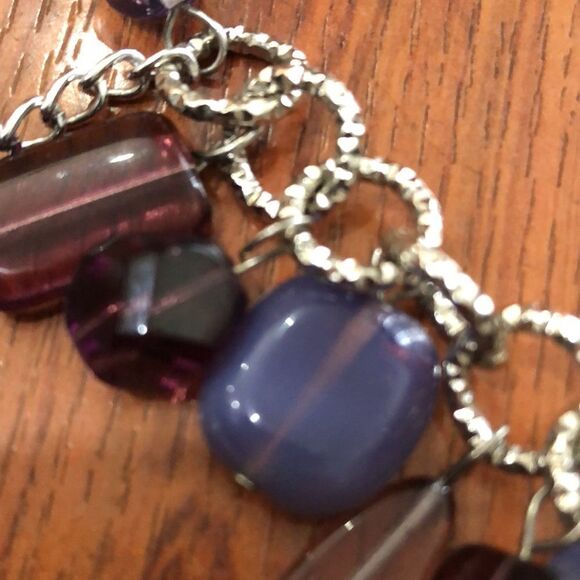 Una Alla Volta Murano glass Purple charm bracelet. - Picture 5 of 6